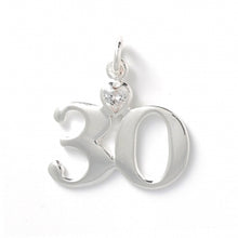 Load image into Gallery viewer, Sterling Silver 30th birthday celebration pendant/charm
