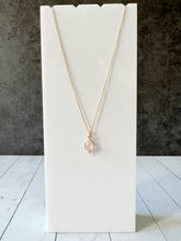 Load image into Gallery viewer, Dainty Teardrop Gemstone Pendant 18” Gold Fill Necklace
