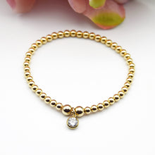 Load image into Gallery viewer, 8.5mm CZ Gem Charm Beaded Bracelet
