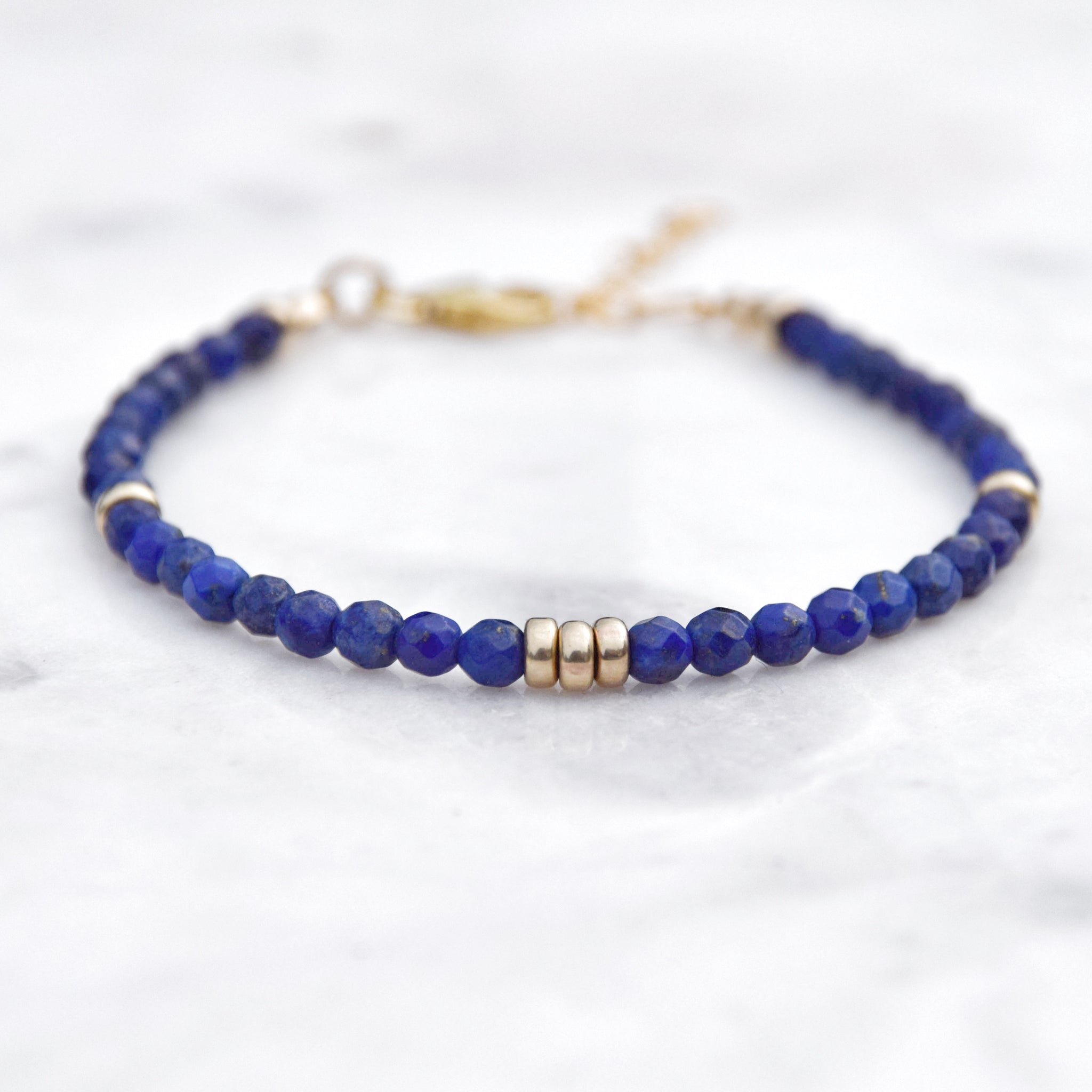 14k Gold Lapis Lazuli buying Beaded Bracelet