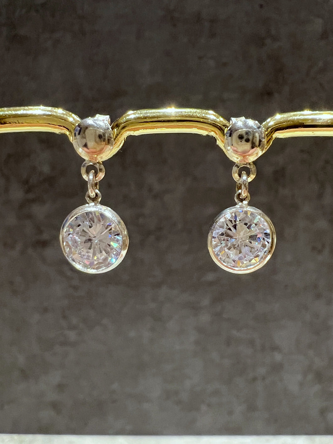 Large Cubic Zirconia Round Gem stud earrings