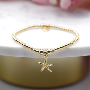 Starfish All Gold Filled Beaded Bracelet
