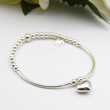 Load image into Gallery viewer, 14mm Puff Heart Bead and Tube Bracelet
