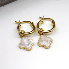Load image into Gallery viewer, Single Clover huggie hoop earrings
