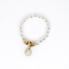 Load image into Gallery viewer, Cubic Zirconia Charm Beaded Stretch Ring
