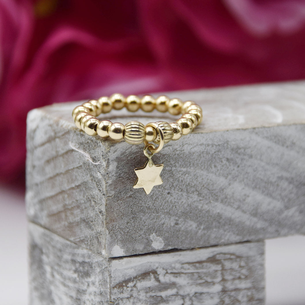 Solid Star Charm Ring
