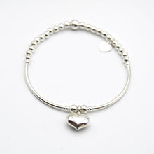 Load image into Gallery viewer, 14mm Puff Heart Bead and Tube Bracelet

