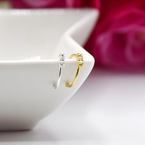 3 CZ Stone Slim Ear Cuff
