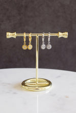 Load image into Gallery viewer, Sun CZ huggie hoop earrings
