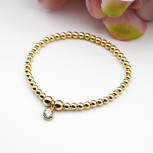 Load image into Gallery viewer, 8.5mm CZ Gem Charm Beaded Bracelet
