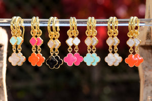 Double Clover 2 in 1 huggie hoop earrings