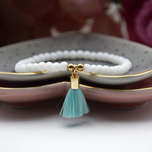 Neon Mini Tassel Bead Bracelet