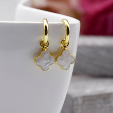 Load image into Gallery viewer, Single Clover huggie hoop earrings
