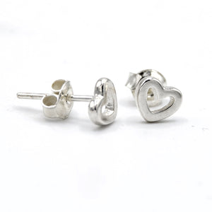 Mini Open Heart Stud Earrings