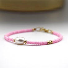 Load image into Gallery viewer, Colourful Seed Bead &amp; Freshwater Pearl Bracelet
