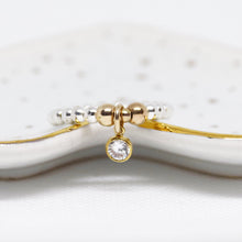 Load image into Gallery viewer, Cubic Zirconia Charm Beaded Stretch Ring
