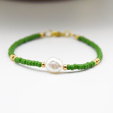 Load image into Gallery viewer, Colourful Seed Bead &amp; Freshwater Pearl Bracelet

