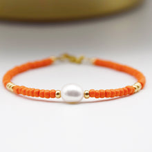 Load image into Gallery viewer, Colourful Seed Bead &amp; Freshwater Pearl Bracelet

