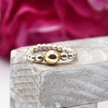Load image into Gallery viewer, Gold 7mm Ball Beaded Stretch Ring
