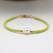 Load image into Gallery viewer, Colourful Seed Bead &amp; Freshwater Pearl Bracelet
