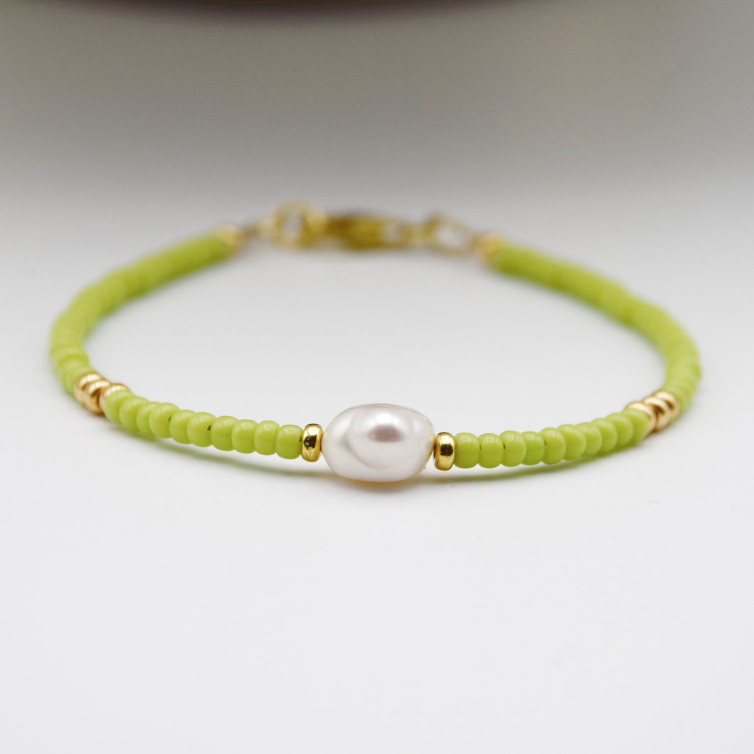 Colourful Seed Bead & Freshwater Pearl Bracelet