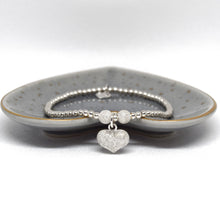 Load image into Gallery viewer, 14mm Frosted Puff Heart Bead Bracelet
