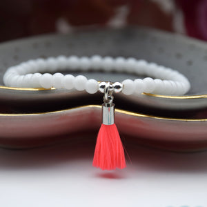 Neon Mini Tassel Bead Bracelet