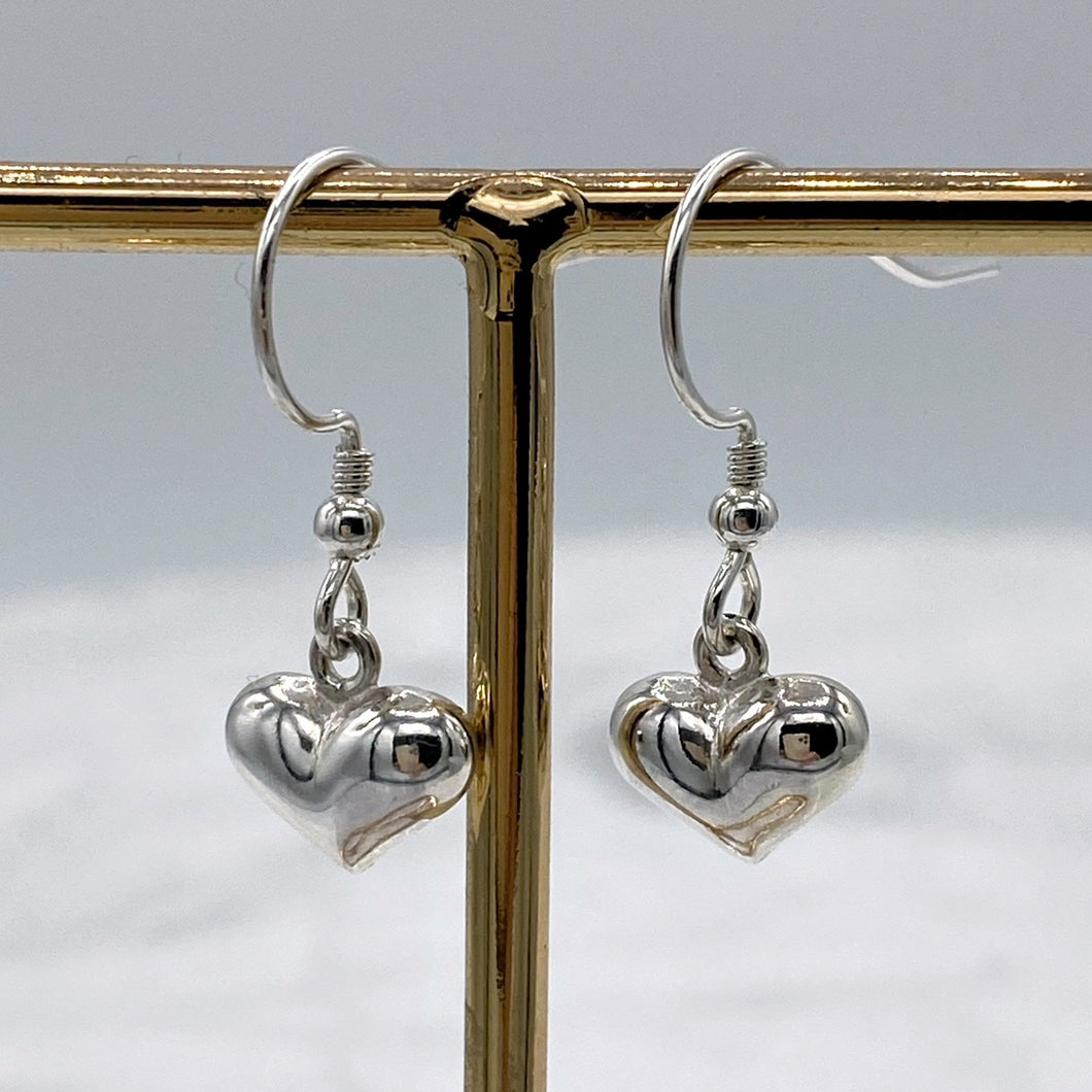 Puff Heart hook earrings