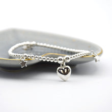 Load image into Gallery viewer, Heart and Stars Beaded Bracelet

