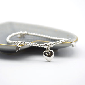 Heart and Stars Beaded Bracelet