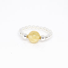 Load image into Gallery viewer, 8mm Citrine Beaded Stretch Ring
