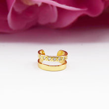 Load image into Gallery viewer, Gold Double Row CZ Stone Ear Cuff
