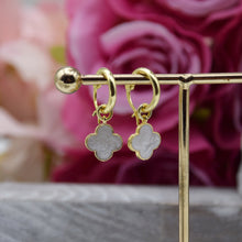 Load image into Gallery viewer, Single Clover huggie hoop earrings
