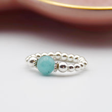 Load image into Gallery viewer, 6mm Peruvian Amazonite Beaded Stretch Ring
