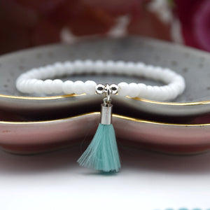 Neon Mini Tassel Bead Bracelet