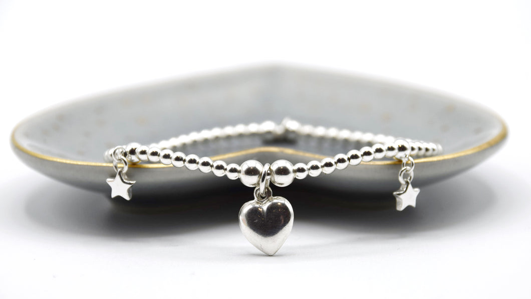 Heart and Stars Beaded Bracelet
