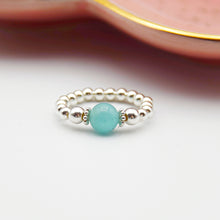 Load image into Gallery viewer, 6mm Peruvian Amazonite Beaded Stretch Ring

