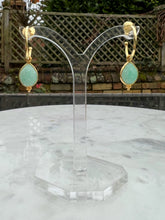 Load image into Gallery viewer, Amazonite Teardrop Gemstone hoop earrings
