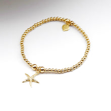 Load image into Gallery viewer, Starfish All Gold Filled Beaded Bracelet
