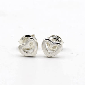 Mini Open Heart Stud Earrings