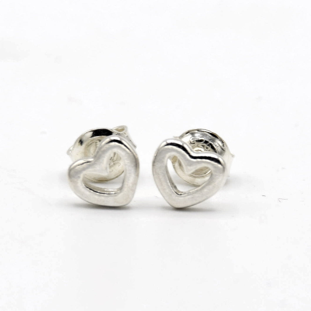 Mini Open Heart Stud Earrings