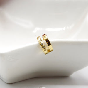 Gold Double Row CZ Stone Ear Cuff