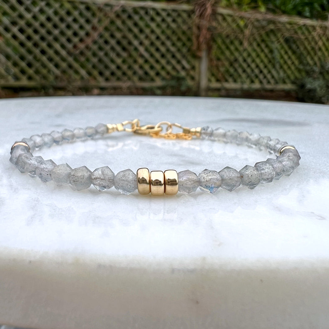 Labradorite & Gold Fill Dainty Bracelet