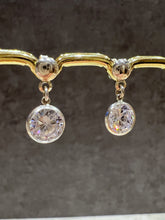 Load image into Gallery viewer, Large Cubic Zirconia Round Gem stud earrings
