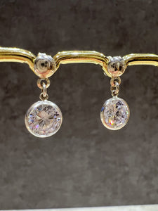 Large Cubic Zirconia Round Gem stud earrings