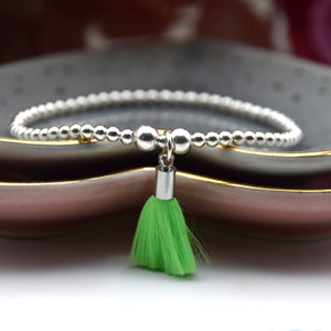 Neon Mini Tassel Bead Bracelet