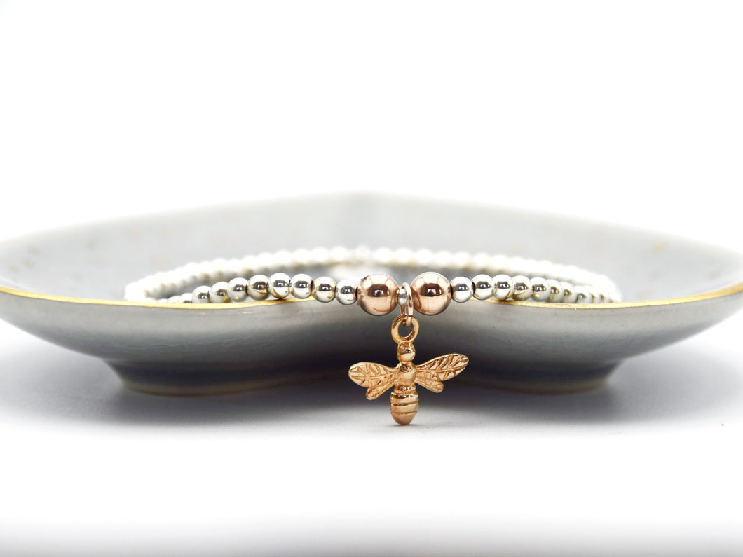 Bee Charm Beaded Bracelet